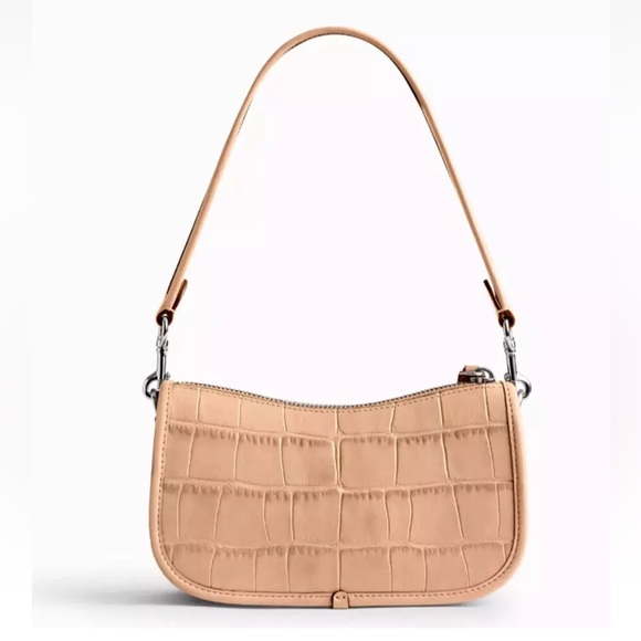 New Coach CP024 Swinger Bag 20 Croc Embossed Leather Ivory - Picture 4 of 6